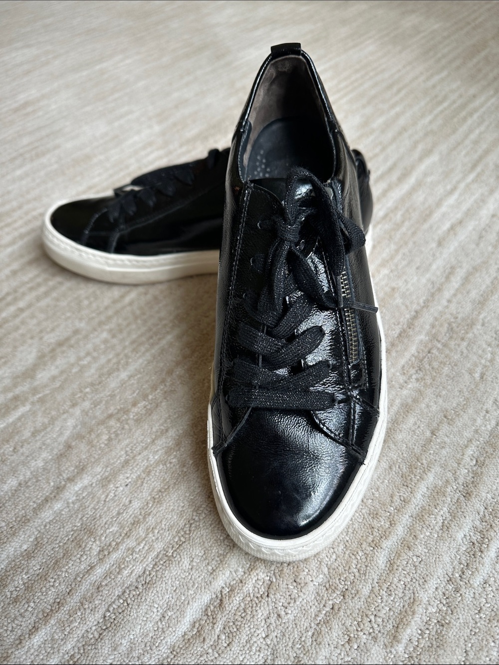 Paul Green Toby Black Patent Leather Sneaker Size US 9 | UK 6.5